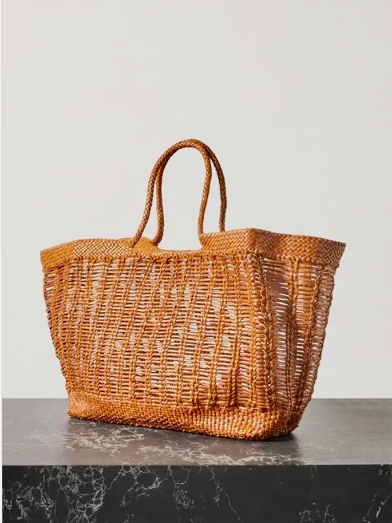 Dragon Diffusion Handbags - Dragon Diffusion Window Shopper Woven Leather Tote Bag in Tan